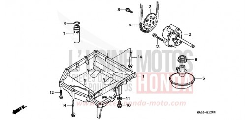 CARTER D'HUILE/POMPE A HUILE CBR600FV de 1997